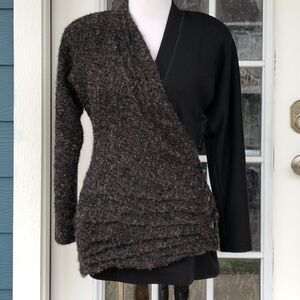O k W  Wool/Viscose Blend Suit w/ Mini Skirt
